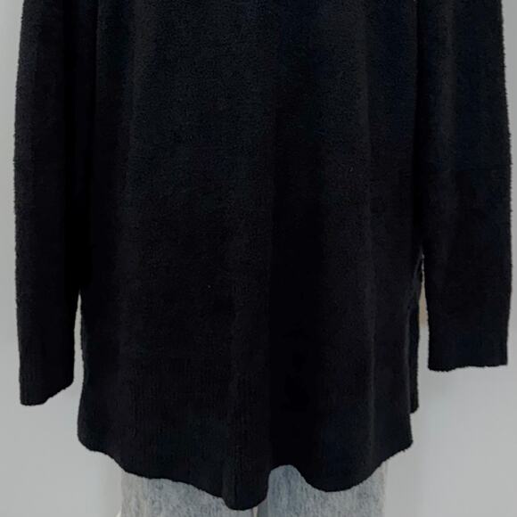 Barefoot Dreams Bamboo Chic Lite Open-Front Wrap Cardigan Sweater Black L/XL - Picture 8 of 10